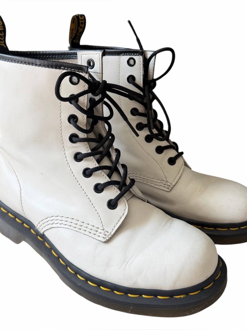 Dr. Martens 1460 White Leather Lace Up 
Boots